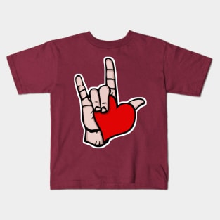 I Love You in American Sign Language #1 / Heart Design Kids T-Shirt